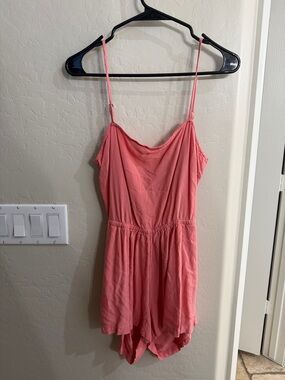Roxy Coral Pink Spaghetti-Strap Romper